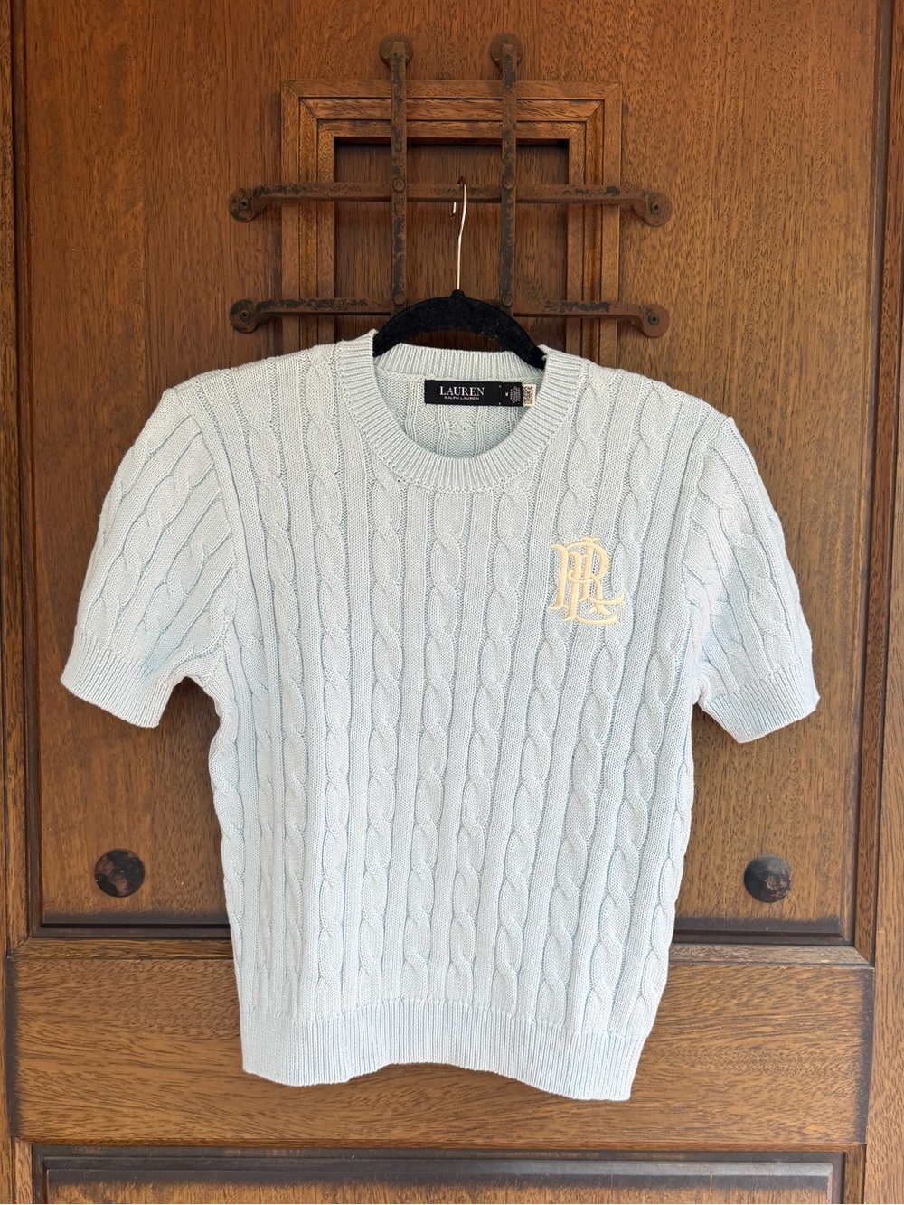 Ralph Lauren Light Blue Cable-Knit Crewneck Sweater Size M